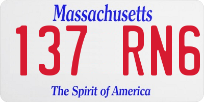 MA license plate 137RN6