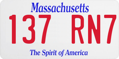 MA license plate 137RN7