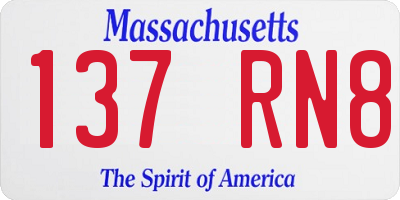 MA license plate 137RN8
