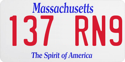 MA license plate 137RN9