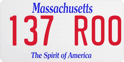 MA license plate 137RO0