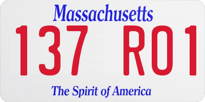 MA license plate 137RO1