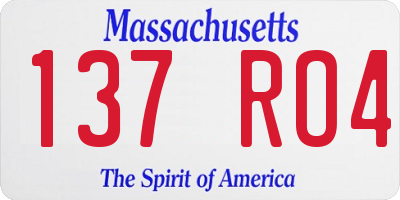 MA license plate 137RO4