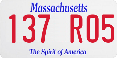 MA license plate 137RO5