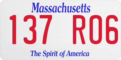 MA license plate 137RO6