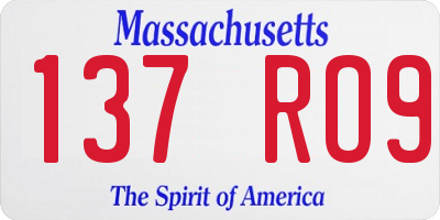 MA license plate 137RO9