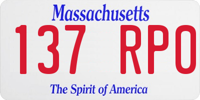 MA license plate 137RP0