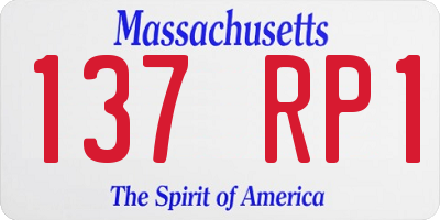 MA license plate 137RP1