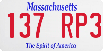 MA license plate 137RP3