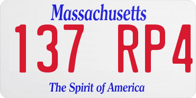 MA license plate 137RP4