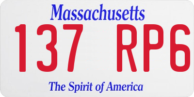 MA license plate 137RP6