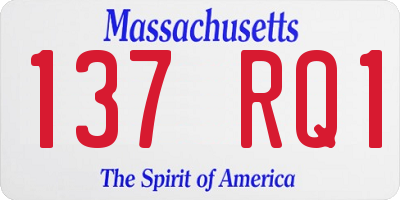 MA license plate 137RQ1