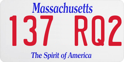 MA license plate 137RQ2