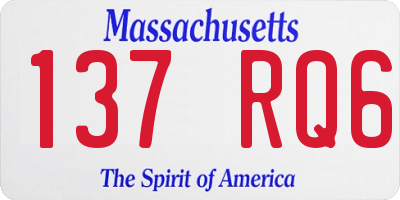 MA license plate 137RQ6
