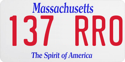MA license plate 137RR0