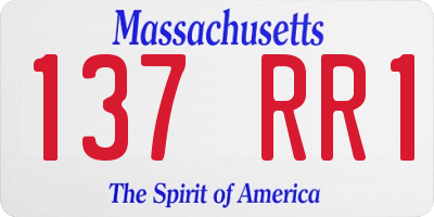 MA license plate 137RR1