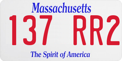 MA license plate 137RR2