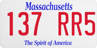 MA license plate 137RR5