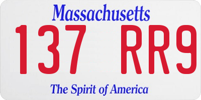 MA license plate 137RR9