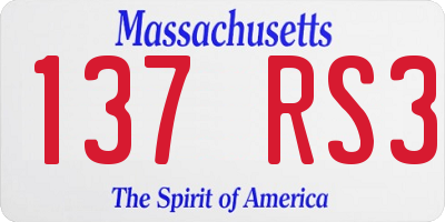 MA license plate 137RS3