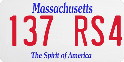 MA license plate 137RS4