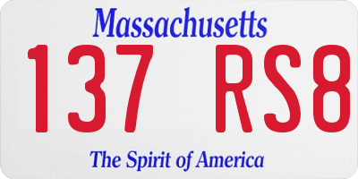 MA license plate 137RS8