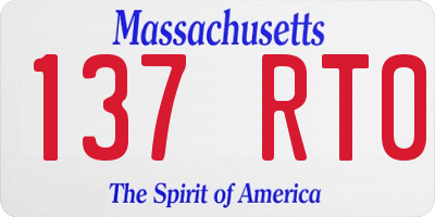 MA license plate 137RT0