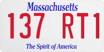 MA license plate 137RT1