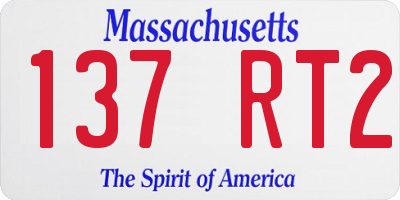 MA license plate 137RT2