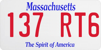 MA license plate 137RT6