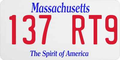 MA license plate 137RT9