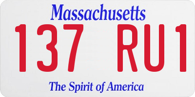 MA license plate 137RU1
