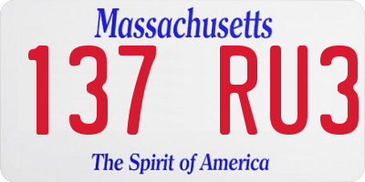 MA license plate 137RU3