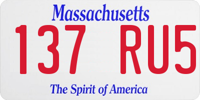 MA license plate 137RU5