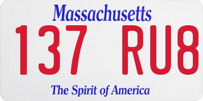 MA license plate 137RU8