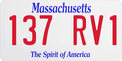 MA license plate 137RV1