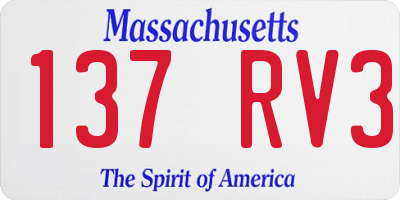 MA license plate 137RV3