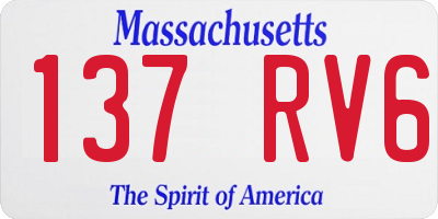 MA license plate 137RV6