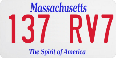 MA license plate 137RV7
