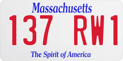 MA license plate 137RW1
