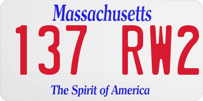MA license plate 137RW2