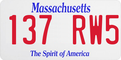 MA license plate 137RW5