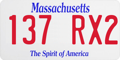 MA license plate 137RX2