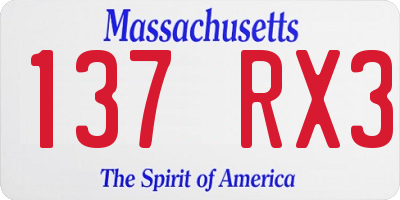 MA license plate 137RX3