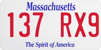 MA license plate 137RX9