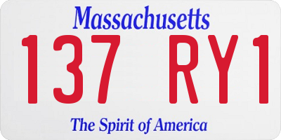MA license plate 137RY1