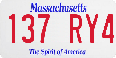 MA license plate 137RY4