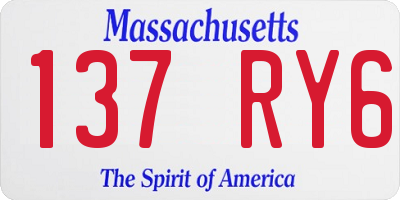 MA license plate 137RY6