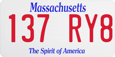 MA license plate 137RY8