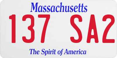 MA license plate 137SA2